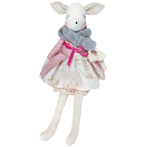 Handmade Good Start Deer Doll Woodland Cloth Plush Artist Cottage Mori Kawaii - Picture 1 of 8